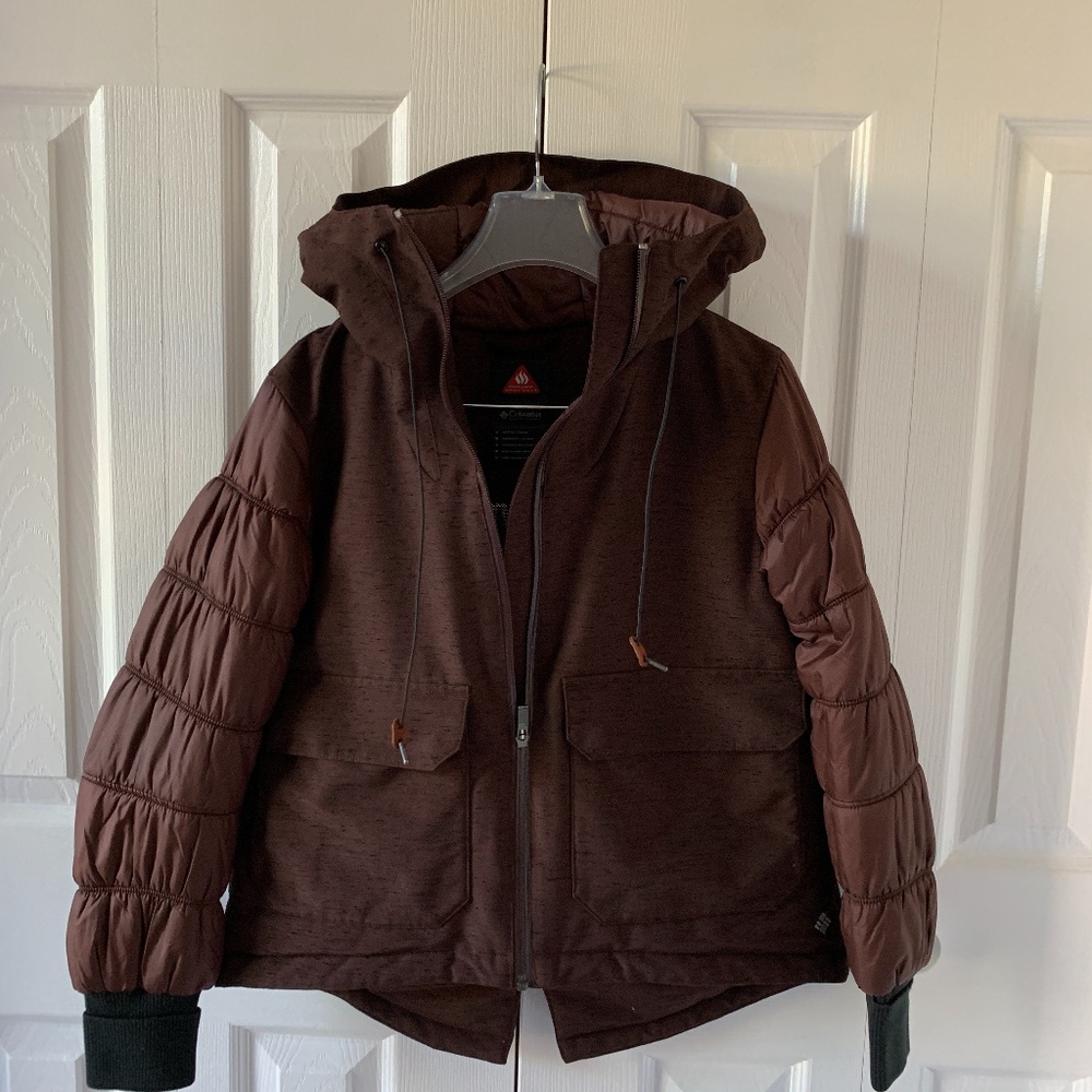 SOLD Columbia Omni heat puff sleeves hooded jacket M